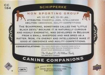 2018 Upper Deck Goodwin Champions - Canine Companions Manufactured Patch #CC184 Schipperke Back
