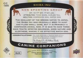2018 Upper Deck Goodwin Champions - Canine Companions Manufactured Patch #CC185 Shiba Inu Back