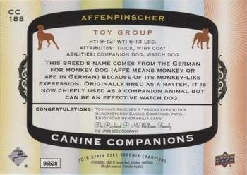 2018 Upper Deck Goodwin Champions - Canine Companions Manufactured Patch #CC188 Affenpinscher Back