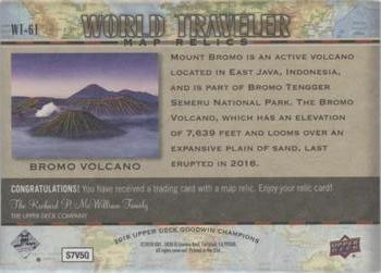 2018 Upper Deck Goodwin Champions - World Traveler Map Relics #WT-61 Bromo Volcano/ Indonesia Back
