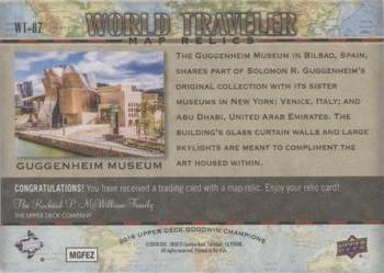 2018 Upper Deck Goodwin Champions - World Traveler Map Relics #WT-87 Guggenheim Museum/ Spain Back
