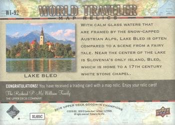 2018 Upper Deck Goodwin Champions - World Traveler Map Relics #WT-92 Lake Bled/ Slovenia Back