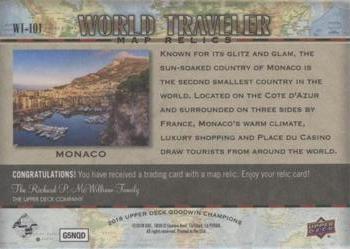 2018 Upper Deck Goodwin Champions - World Traveler Map Relics #WT-101 Monaco Back