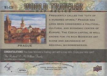 2018 Upper Deck Goodwin Champions - World Traveler Map Relics #WT-124 Prague/ Czech Republic Back