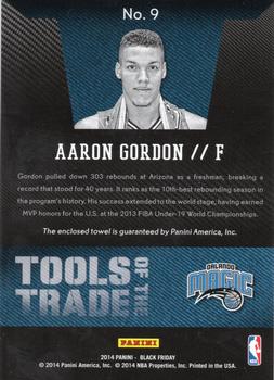 2014 Panini Black Friday - Tools of the Trade Towel Basketball #9 Aaron Gordon Back