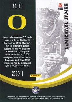 2015 Panini Oregon Ducks - Silver #31 LaMichael James Back