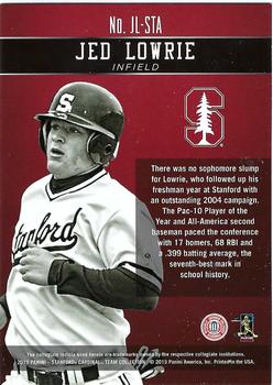 2015 Panini Stanford Cardinal - Honors #JL-STA Jed Lowrie Back