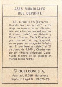 1979 Quelcom Ases Mundiales Del Deporte #43 Ezzard Charles Back