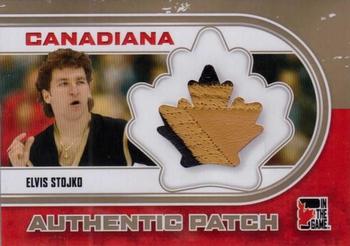 2011 In The Game Canadiana - Authentic Patch Gold #AP3 Elvis Stojko Front