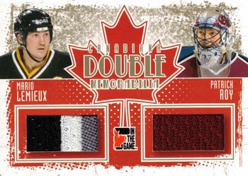 2011 In The Game Canadiana - Double Memorabilia Gold #DM-13 Mario Lemieux / Patrick Roy Front