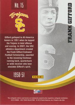 2015 Panini USC Trojans - Silver #15 Frank Gifford Back