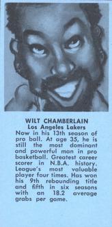 1973 Little Caesars Sports Calendar #NNO Wilt Chamberlain Front