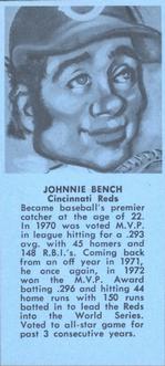 1973 Little Caesars Sports Calendar #NNO Johnny Bench Front