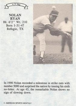 1991 American Sports Monthly (unlicensed) #A.S.M.32 Nolan Ryan Back