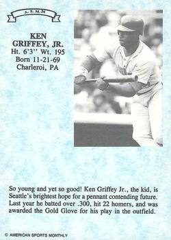 1991 American Sports Monthly (unlicensed) #A.S.M.34 Ken Griffey Back