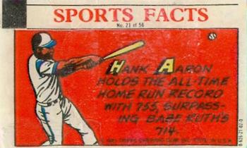 1981 Topps Thirst Break #21 Hank Aaron Front