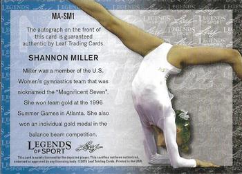 2015 Leaf Legends of Sport - Medalgraphs Silver Foil #MA-SM1 Shannon Miller Back