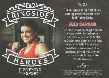 2015 Leaf Legends of Sport - Ringside Heroes Bronze Foil #RH-GC1 Gina Carano Back