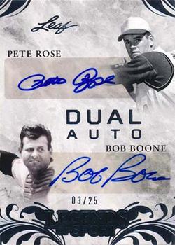 2015 Leaf Legends of Sport - Dual Autographs Silver Foil #DA-08 Pete Rose / Bob Boone Front