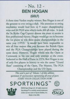 2018 Sportkings - Hobby #12 Ben Hogan Back