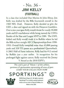 2018 Sportkings - Hobby #36 Jim Kelly Back