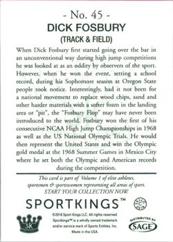 2018 Sportkings - Hobby #45 Dick Fosbury Back