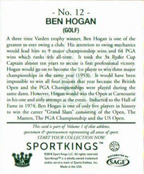 2018 Sportkings - Hobby Mini #12 Ben Hogan Back