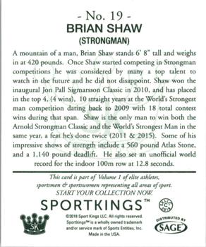 2018 Sportkings - Hobby Mini #19 Brian Shaw Back