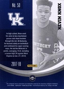 2016 Panini Kentucky Wildcats - Update Set #50 Kevin Knox Back