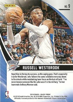 2018 Panini Black Friday #9 Russell Westbrook Back