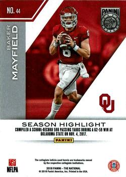 2018 Panini National Convention - Case Breaker #44 Baker Mayfield Back