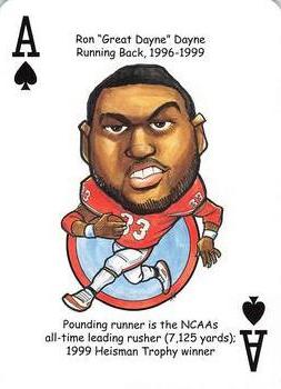 2013 Hero Decks Wisconsin Badgers Basketball & Football Heroes Playing Cards #A♠ Ron Dayne Front
