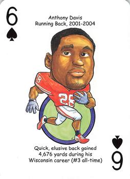 2013 Hero Decks Wisconsin Badgers Basketball & Football Heroes Playing Cards #6♠ Anthony Davis Front