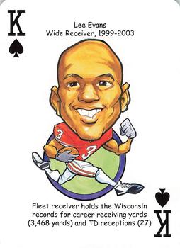 2013 Hero Decks Wisconsin Badgers Basketball & Football Heroes Playing Cards #K♠ Lee Evans Front