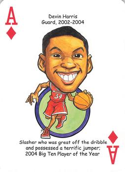 2013 Hero Decks Wisconsin Badgers Basketball & Football Heroes Playing Cards #A♦ Devin Harris Front
