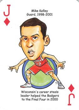 2013 Hero Decks Wisconsin Badgers Basketball & Football Heroes Playing Cards #J♦ Mike Kelley Front