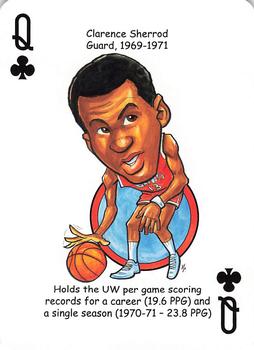 2013 Hero Decks Wisconsin Badgers Basketball & Football Heroes Playing Cards #Q♣ Clarence Sherrod Front