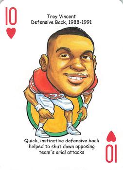 2013 Hero Decks Wisconsin Badgers Basketball & Football Heroes Playing Cards #10♥ Troy Vincent Front