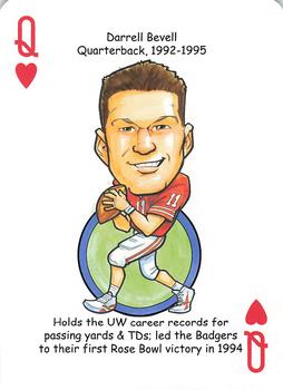 2013 Hero Decks Wisconsin Badgers Basketball & Football Heroes Playing Cards #Q♥ Darrell Bevell Front