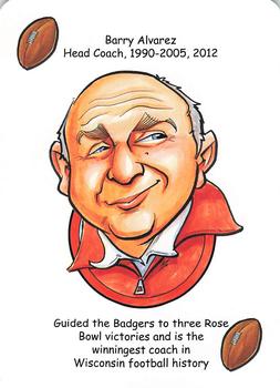 2013 Hero Decks Wisconsin Badgers Basketball & Football Heroes Playing Cards #NNO Barry Alvarez Front