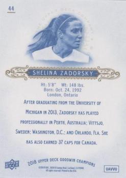 2018 Upper Deck Goodwin Champions - Royal Blue #44 Shelina Zadorsky Back