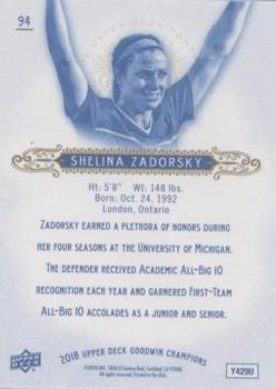 2018 Upper Deck Goodwin Champions - Royal Blue #94 Shelina Zadorsky Back