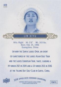 2018 Upper Deck Goodwin Champions - Royal Blue #149 Lin Xiyu Back