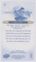 2018 Upper Deck Goodwin Champions - Minis Royal Blue #27 Wesley Bryan Back
