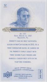 2018 Upper Deck Goodwin Champions - Minis Royal Blue #92 Marco Andretti Back