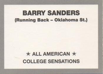 1990 All American College Sensations (Unlicensed) #NNO Barry Sanders Back