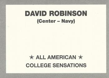 1990 All American College Sensations (Unlicensed) #NNO David Robinson Back