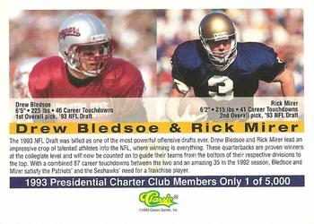 1992-93 Classic C3 - Presidential Charter Club #NNO Drew Bledsoe / Rick Mirer Back