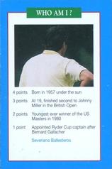 1996 BBC A Question of Sport - Travel #NNO Severiano Ballesteros Front