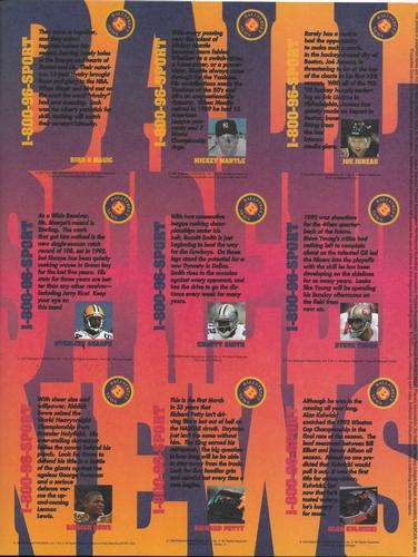 1993 Ballstreet News - Panels #NNO Joe Juneau / Mickey Mantle / Larry Bird / Magic Johnson / Steve Young / Emmitt Smith / Sterling Sharpe / Alan Kulwicki / Richard Petty / Riddick Bowe Back